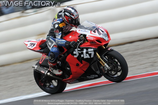 2010-05-08 Monza 1073 La Roggia - Superbike - Qualifyng Practice - Daisaku Sakai - Suzuki GSX-R 1000